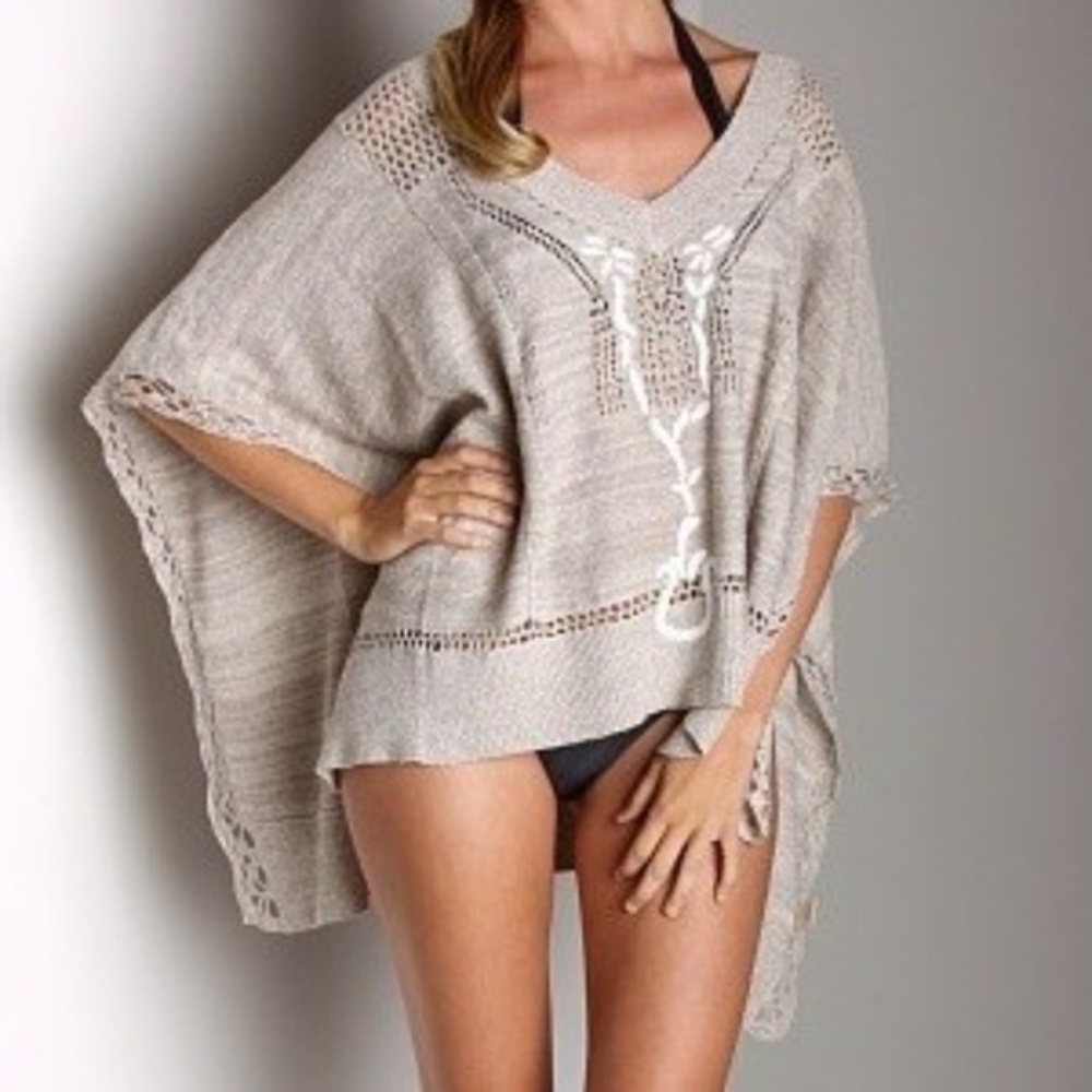 Free People Kona Pointelle Knit Poncho